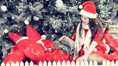 Snowflakes winter woman Holidays Christmas christmas tree 