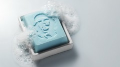 Soap white background soap bubbles