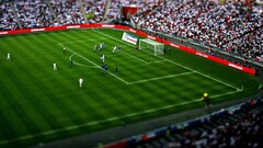 soccer soccer pitches blurred crowds Sports tilt-shift Sport