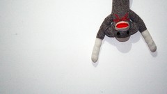 Socks hanging monkeys upside