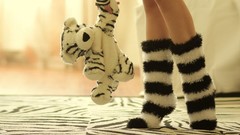 Socks legs striped legwear plush animal