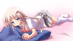 Socks little skirts anime girls blue eyes seifuku noumi 