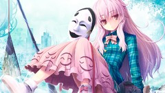 Socks sitting bows fans shirts masks skirts blush pink hair 