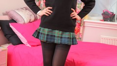 Socks stockings skirts brunettes pantyhose nylon high heels 