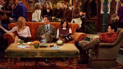 Sofa cafe TV shows Courteney Cox Matt LeBlanc sitting jennifer 