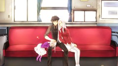 Sofa Shoes sleeping costume tie skirts long hair anime girls 