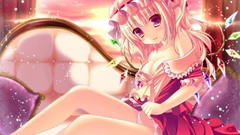 Sofa wings crystals hats red eyes sitting bows blondes pillows 