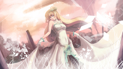 soft shading dress anime girls Anime big boobs blonde long hair