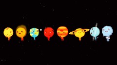 Solar system funny outer space minimalistic