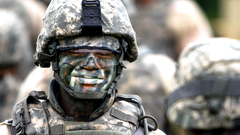 Soldier face make-up makeup