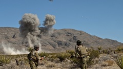 Soldiers Aircraft bombs explosions