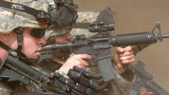 Soldiers attacking military