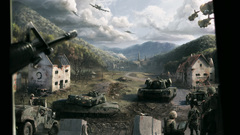 Soldiers battle artwork