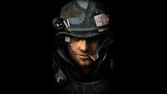 Soldiers black background military Warriors smoking artwork