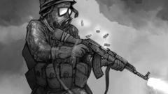 Soldiers Guns gas masks