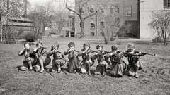 Soldiers Guns grayscale