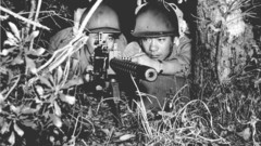 Soldiers Guns grayscale military