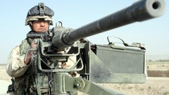 Soldiers machine gun Army