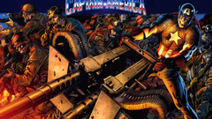 Soldiers machine gun captain