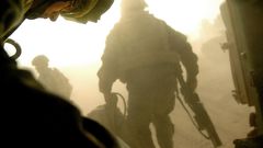 Soldiers military dust low-angle