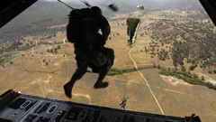 Soldiers parachuting