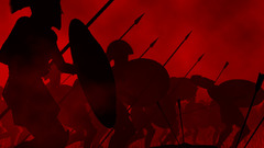 Soldiers red silhouette Rome