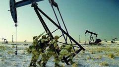 Soldiers satire oil platform