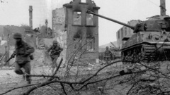 Soldiers Sherman front tanks