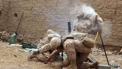 Soldiers shooting military