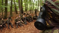 Soldiers Trees gas masks