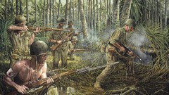 Soldiers War Trees Guns