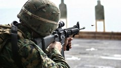 Soldiers Warriors Rifles US Marines Corps M16A4 ACOG