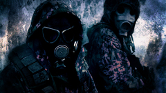 Soldiers weapons gas masks