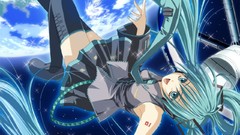 Space anime girls hatsune miku vocaloid twintails