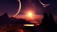 space art digital art planet Space sky landscape rock