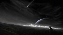 space art planet Stars Space cats Animals Mammals Starry Night