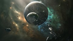 Space Asteroids planets artwork