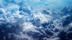 Space blue clouds planets outer space digital art Earthbound