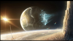 Space blue light dark