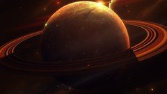 Space blue planets outer space digital art Earthbound