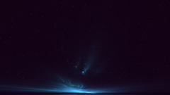 Space clouds aurorae dark blue Stars black sky landscape