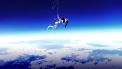 Space clouds Earth long hair hatsune miku vocaloid twintails 