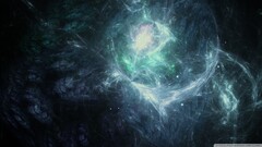 Space digital art shapes lights Turquoise