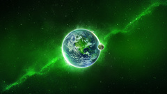 Space Earth Stars Green