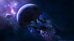 Space explosions Asteroids planets outer space