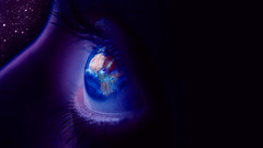 Space eyes blue abstract