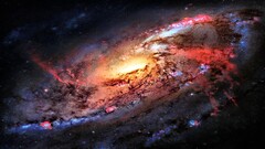 Space galaxy digital art space art Messier 106 Digital Glowing