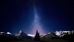 Space landscape digital art space art Stars Mountains night sky