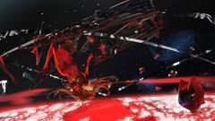 Space long hair blue eyes brunettes asuka langley soryu neon 