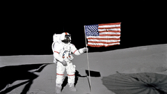 Space moon astronauts Flags